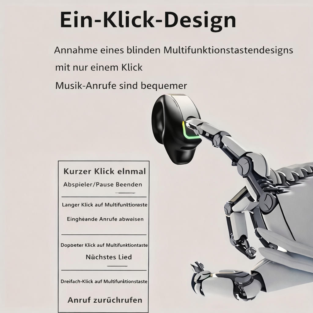 Schmerzfreie Unisex Open-Ear Kopfhörer, Clip-On für stabilen Sitz & Bewusstsein für Umgebung.