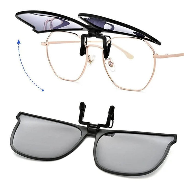 Stylisches Sommer-Accessoire: Polarisierte Clip-on Sonnenbrille für Outdoor-Aktivitäten; schützt die Augen.