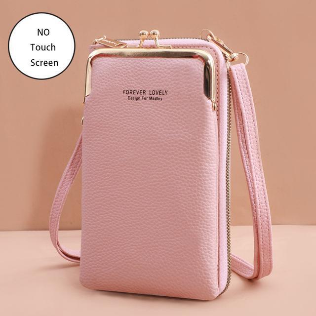 Frontansicht der stilvollen Crossbody Umhängetasche mit schlankem Profil.