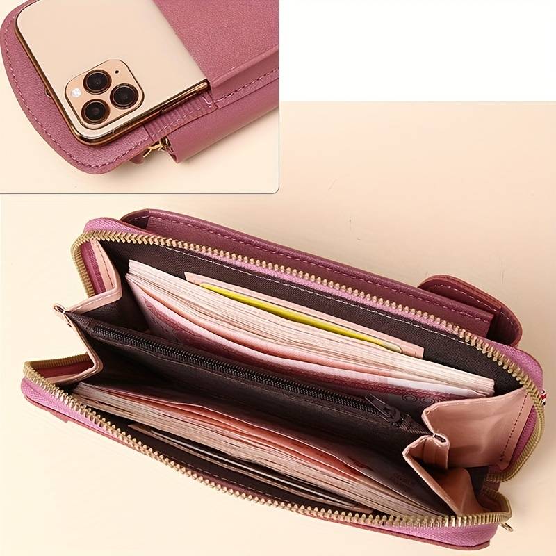 Nahaufnahme des verstellbaren Schulterriemens der Unisex Handy-Geldbörse für optimalen Komfort.