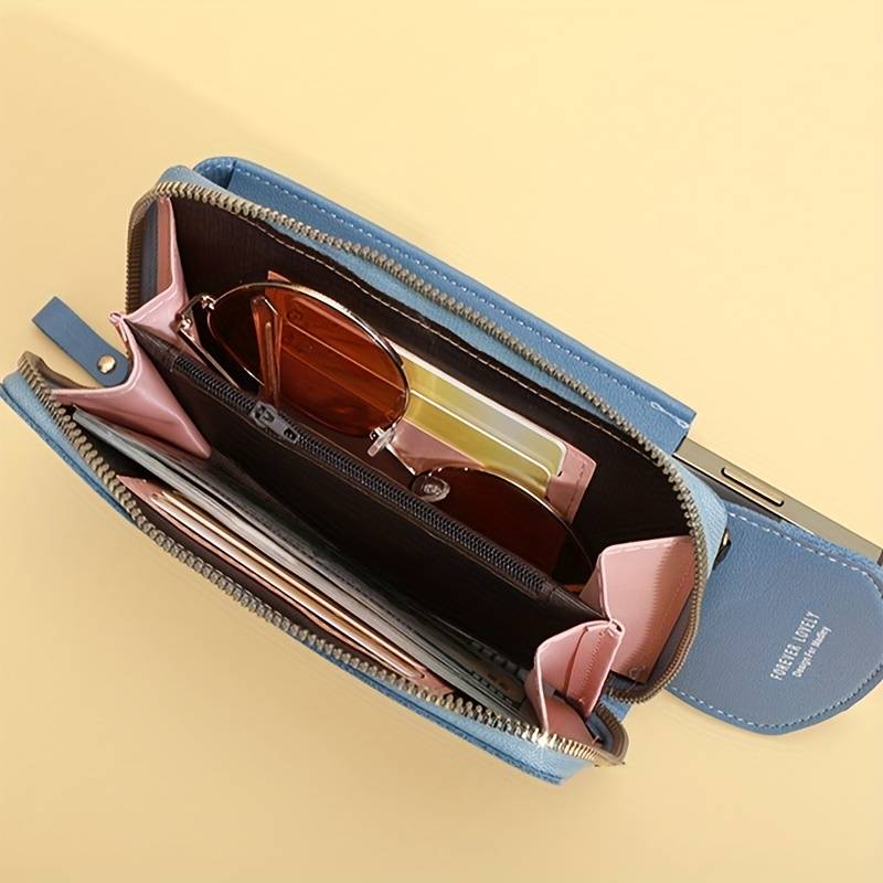 Smartes Crossbody Design: Handygeldbörse, die Sie frei und organisiert hält.