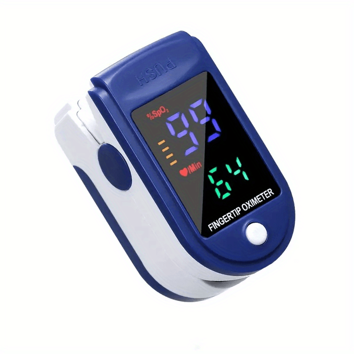 Unisex digitaler Pulsoximeter misst Sauerstoffsättigung (SpO2) und Herzfrequenz. Tragbares Gesundheitsgerät.