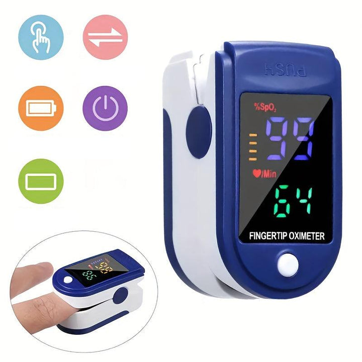Modernes, digitales Pulsoximeter für Sauerstoffsättigung & Herzfrequenz. Unisex-Design, ideal für Fitness.