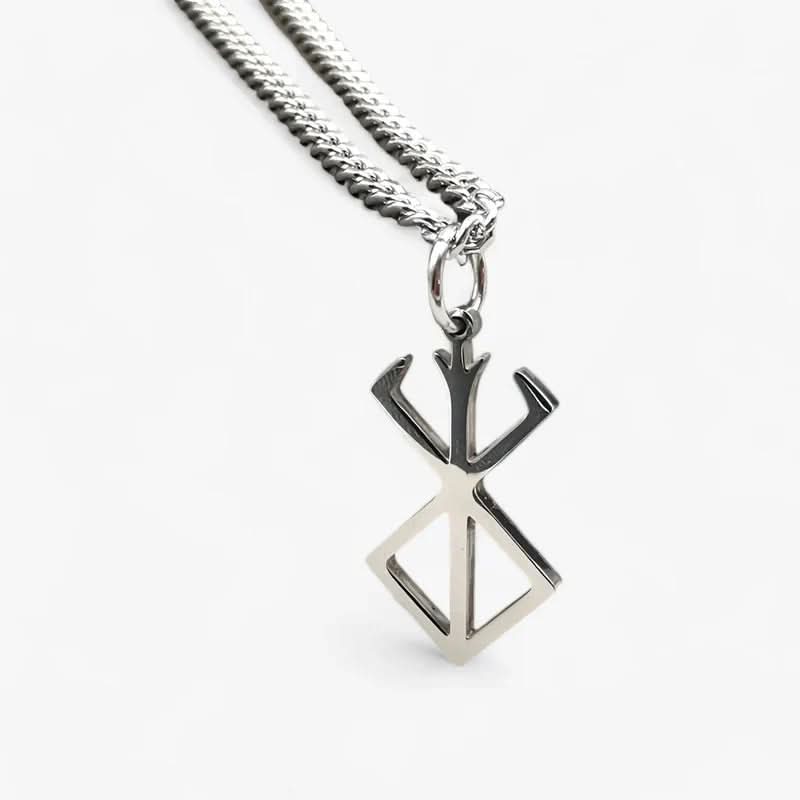 Robuster Unisex-Halsketten-Anhänger aus Edelstahl mit detailreicher Berserker-Rune, ideales Schutzsymbol.