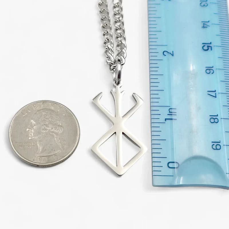 Hochwertiger Edelstahl-Anhänger Berserker-Rune, nordisches Symbol für Stärke & Schutz, vielseitiger Unisex-Schmuck.
