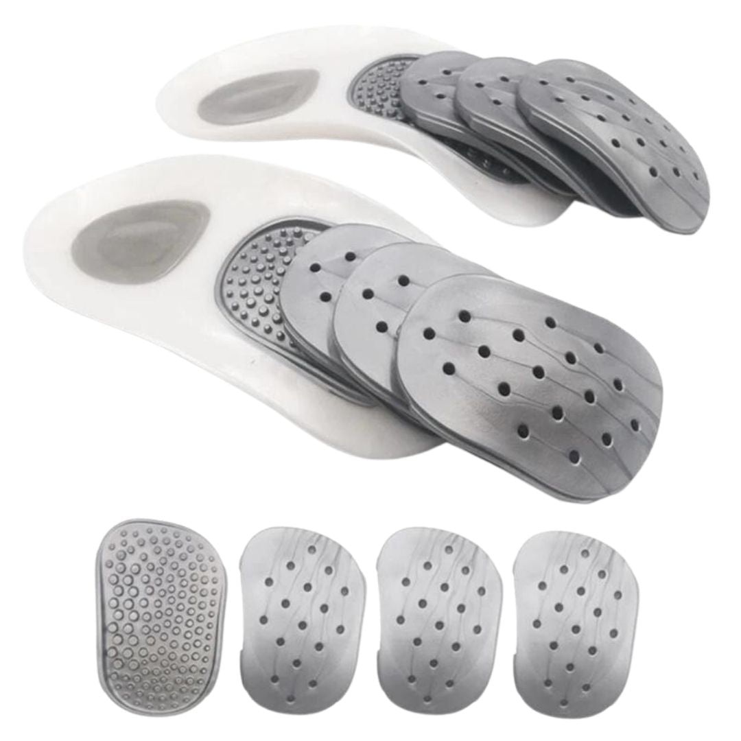 Ergonomische Einlegesohlen mit Dämpfung. Unterstützen Fußgewölbe, lindern Fersenschmerzen & Plantarfasziitis.