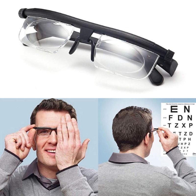 Einstellbare Unisex-Brille mit variablen Dioptrien; passt sich perfekt an Nah- & Fernsicht an.