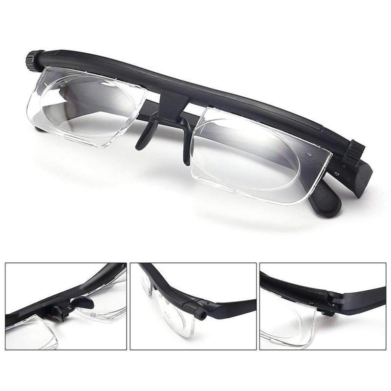 Komfortable Unisex-Fokusbrille, einstellbar, variable Dioptrien für optimales Sehen.