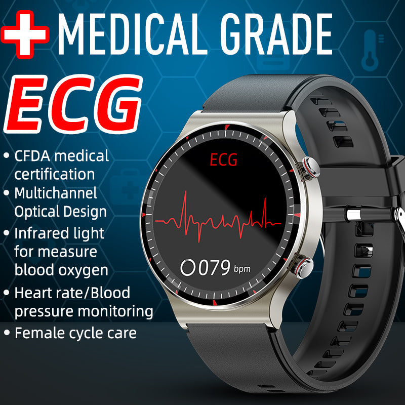 EKG Smartwatch: Blutsauerstoff- & Herzfrequenzmessung kombiniert mit elegantem Unisex-Design.