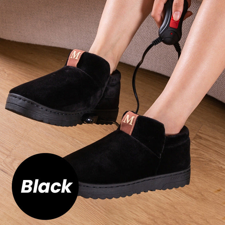 Schluss mit kalten Füßen: Unisex elektrisch beheizte Plüschschuhe. Wohlige Wärme für den ganzen Winter.