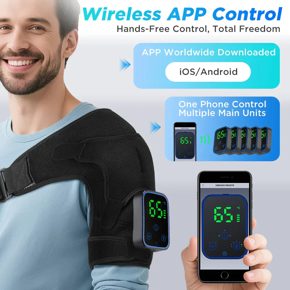 Elektrischer Kniedehner mit Wärmetherapie und Vibrationsmassage zur Linderung von Gelenkschmerzen, App-steuerbar.