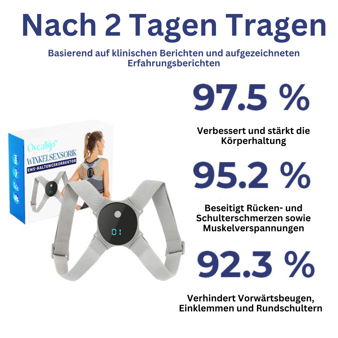 Ergonomischer EMS-Haltungstrainer, unterstützt die Wirbelsäule, für bessere Haltung und mehr Komfort im Büro.
