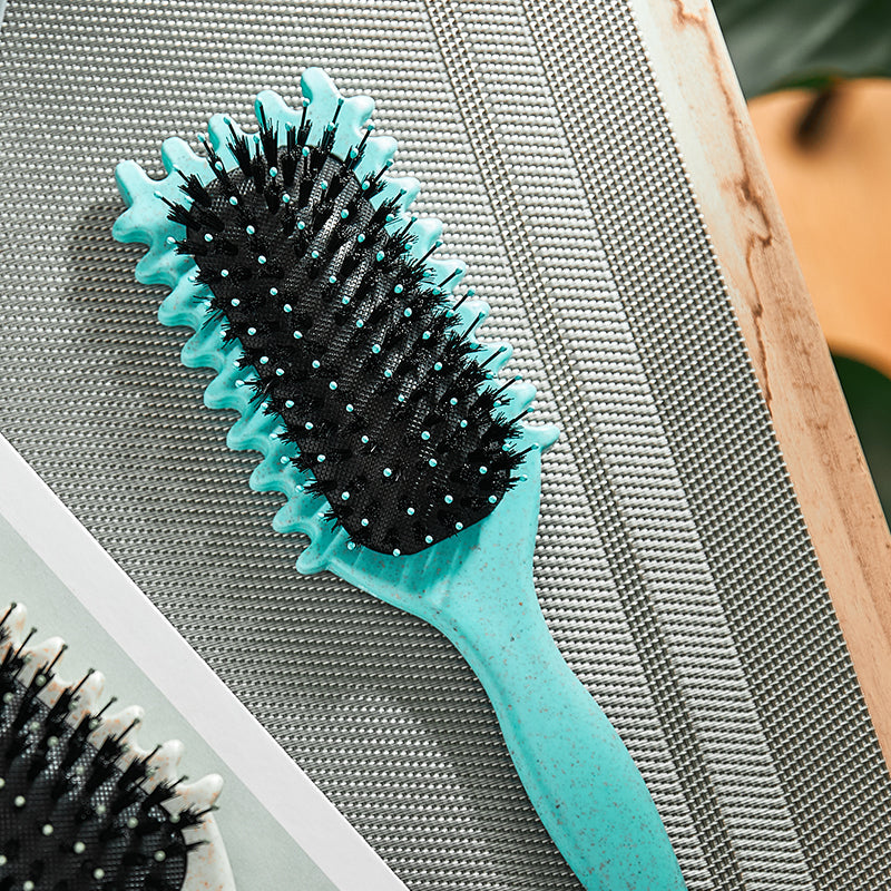 Grüne Unisex Entlüftungsbürste, schnelltrocknend, gegen Frizz, antistatisch, für glattes Haar.
