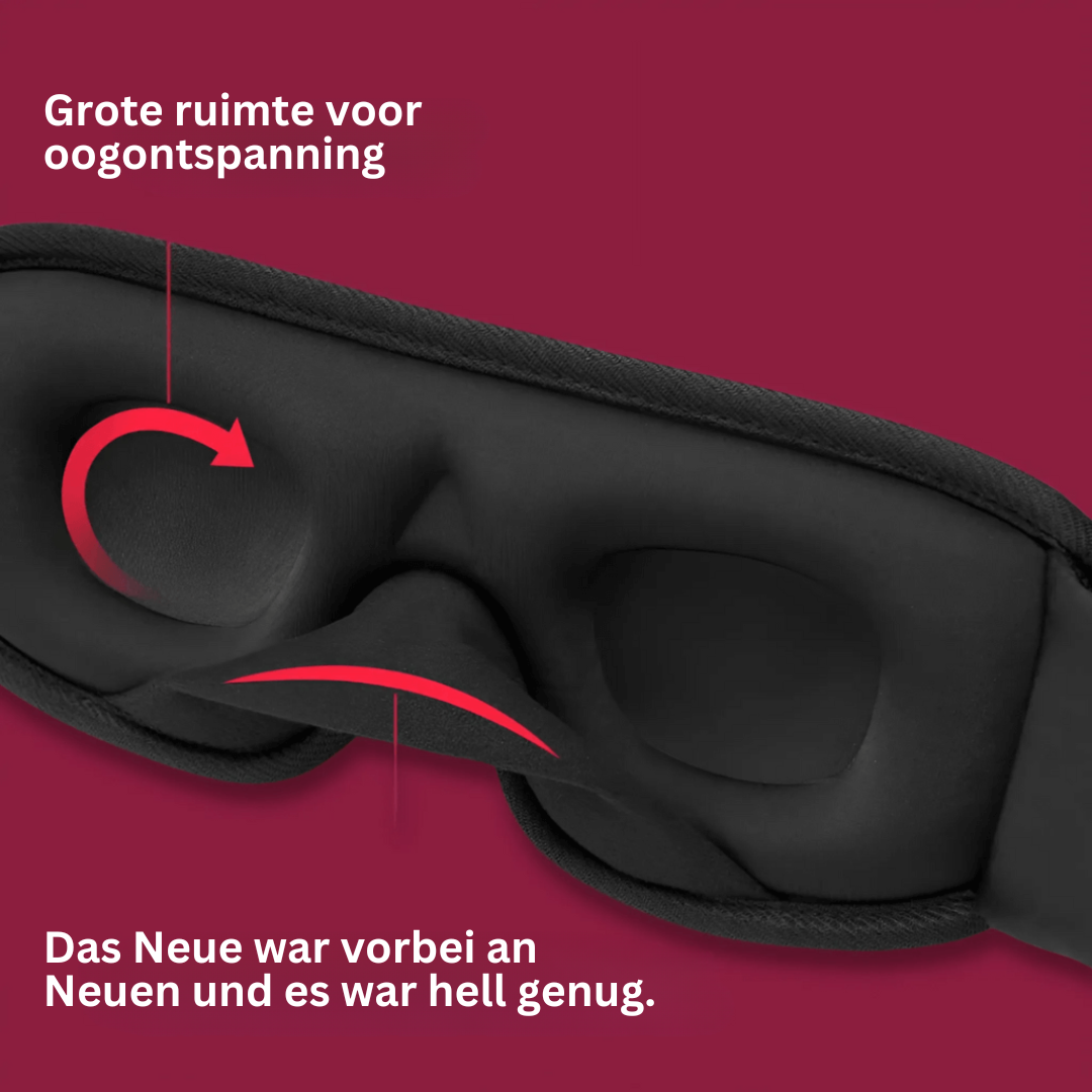 Perfekte Tiefschlaf Augenmaske, ergonomisch, lichtundurchlässig & komfortabel. Für erholsamen Schlaf.