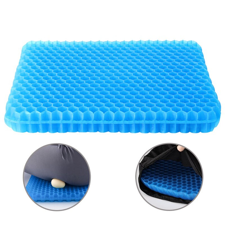 Atmungsaktives Gelkissen; ergonomisches Design entlastet Steißbein & Rücken; ideal für Büro & Auto.