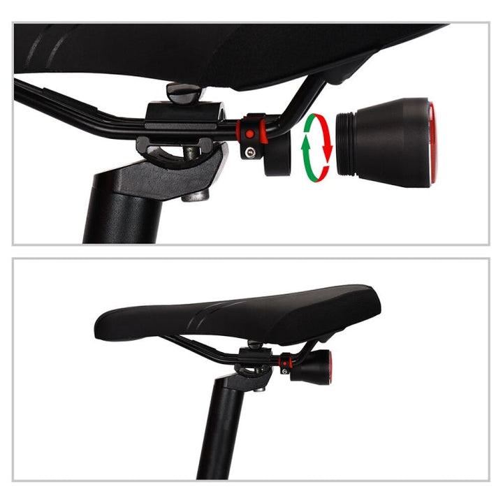 Automatisches LED-Fahrrad-Rücklicht mit Bremslicht, erhöht die Sichtbarkeit und Sicherheit enorm beim Radfahren.
