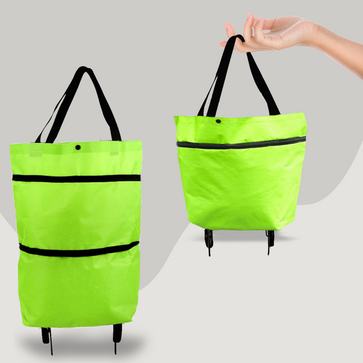 Unisex faltbare Einkaufstasche mit Rollen, als praktischer Shopper oder Trolley für bequemes Einkaufen.