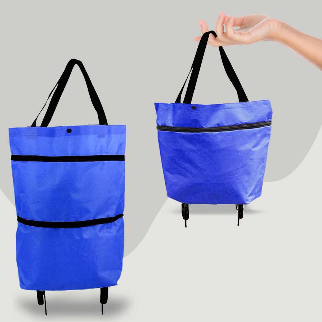 Praktische Einkaufshilfe: Unisex Shopper Tasche mit Rollen, faltbar & tragbar, erleichtert den Wocheneinkauf.