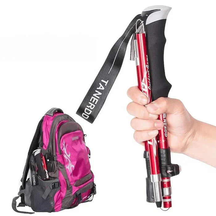 Unisex Faltbare Trekkingstöcke aus Aluminium, leicht und verstellbar für Wandern & Outdoor-Abenteuer.