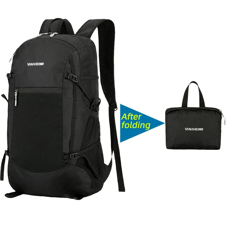 Unisex faltbarer 18L Rucksack, ultraleicht & kompakt. Ideal für Reise, Wandern, Tagesausflüge.