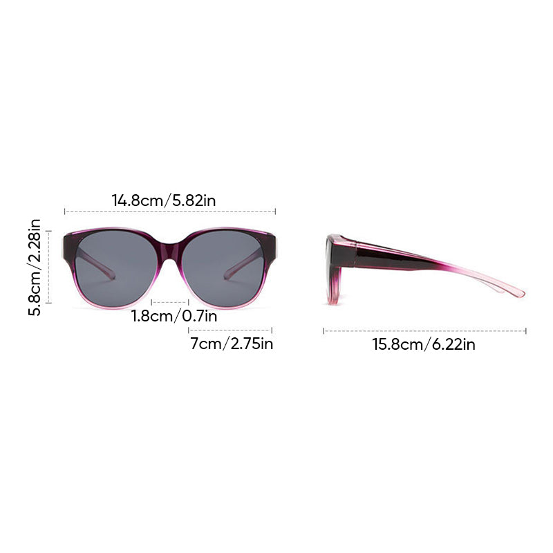 Stilvolle Unisex Fit Over Sonnenbrille für Brillenträger, bietet UV400 Blendschutz & Polarisation.