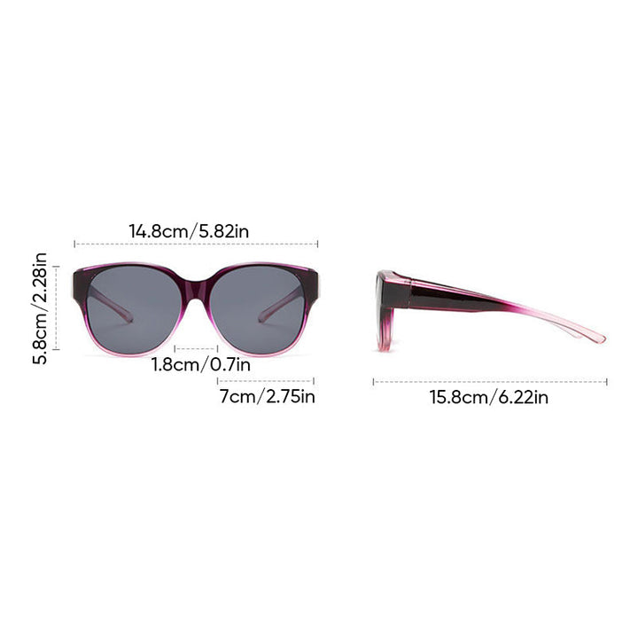 Stilvolle Unisex Fit Over Sonnenbrille für Brillenträger, bietet UV400 Blendschutz & Polarisation.