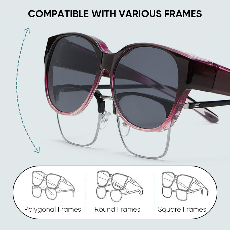 Leichte polarisierte Fit Over Sonnenbrille für Damen und Herren mit UV400 Schutz und TAC-Linsen.
