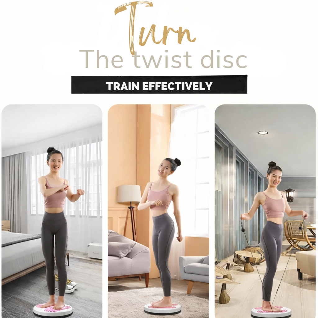 Lila Fitness-Twister mit Fußmassagefunktion für ganzheitliches Heimtraining und Aerobic.