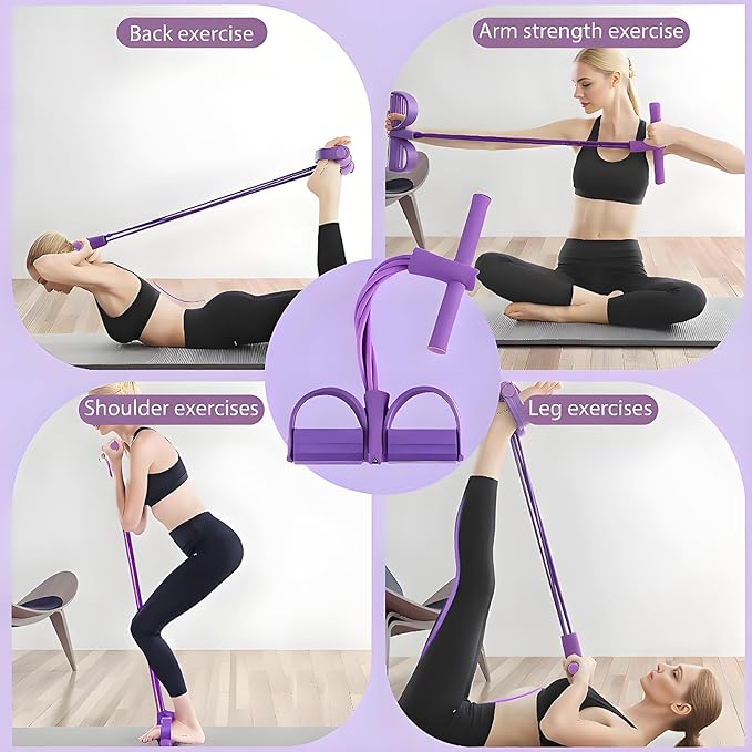 Fitness-Widerstandsband-Set mit ergonomischen Griffen & Fußschlaufen für vielseitiges Heimtraining.