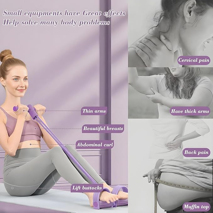 Rosa & lila Widerstandsbänder Set, perfekt für Pilates, Yoga, Krafttraining & Rehabilitation.