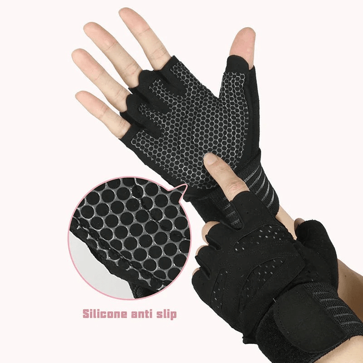 Rutschfeste Unisex-Handschuhe für Gewichtheben & Kraftsport, sicherer Halt garantiert.