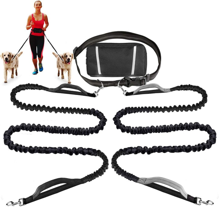 Ergonomische Freihandleine mit Hüftgurt, schont Arme & Rücken beim Laufen mit Hund.