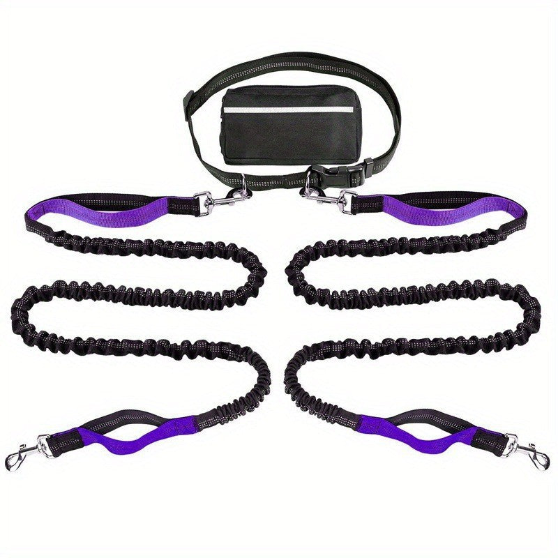 Hochwertige Nylon-Freihandleine mit Hüftgurt, ideal für Sportler & Hundefreunde.