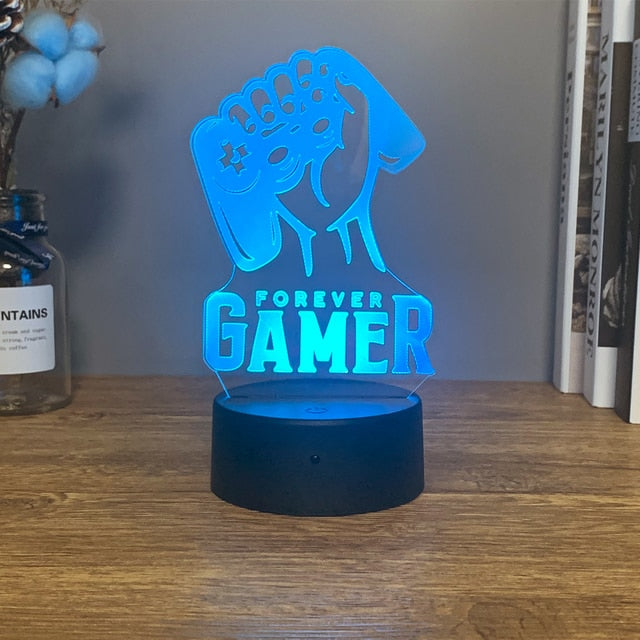 Farbwechselndes LED Gaming-Nachtlicht, schafft coole Atmosphäre & Ambiente im Gamer-Schlafzimmer.