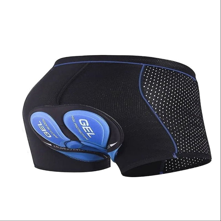 Schwarze Gel-Fahrradhose für Herren & Damen. Radsportbekleidung mit Sitzpolster für Komfort auf langen Strecken.