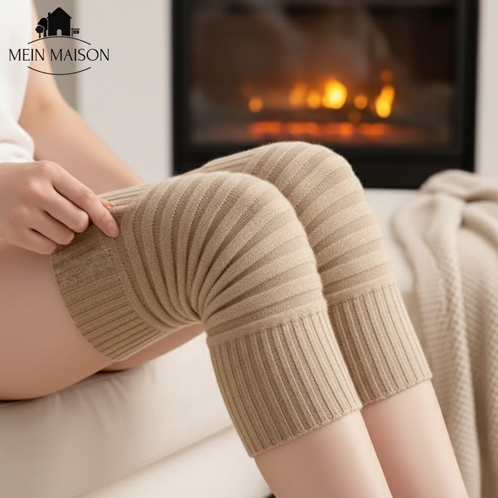 Unisex gestrickte Kniewärmer, flexibel & warm für Sport & Winter, Gelenkschutz bequem.