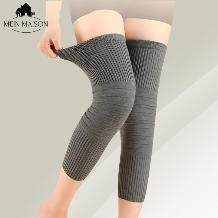 Winter & Sport: Warme, flexible Unisex Kniewärmer, gestrickt für Gelenkschutz & Komfort.