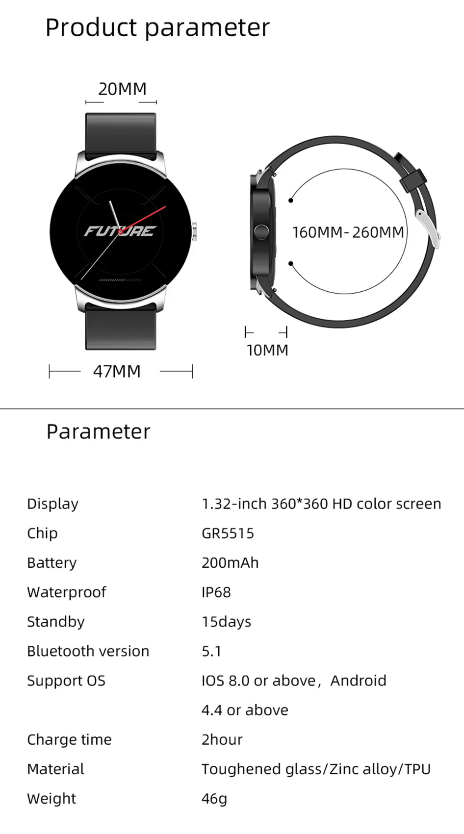 Hochwertiges Gesundheits-Gadget: unisex Smartwatch zur umfassenden Überwachung.