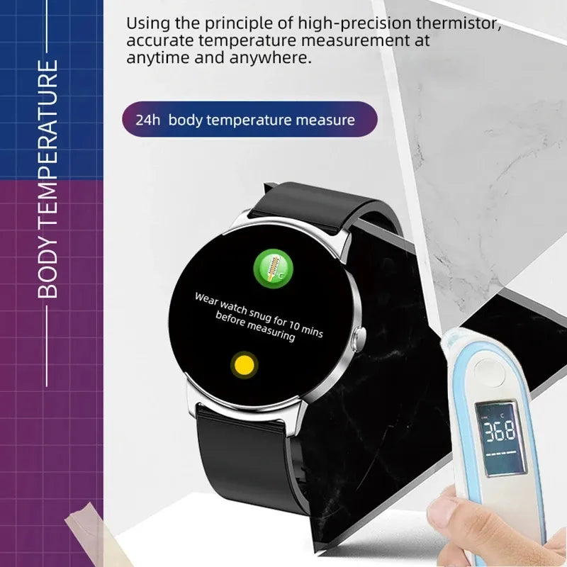 Digitale Gesundheitsuhr: überwacht Herzfrequenz, Blutzucker & Schlaf, wasserdichtes Design.