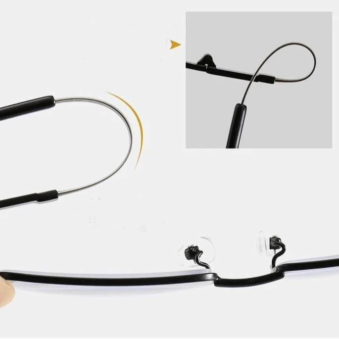 Goldene Titanium Fern-Nahbrille, Sehkorrektur mit Blaulichtfilter für langes Lesen.