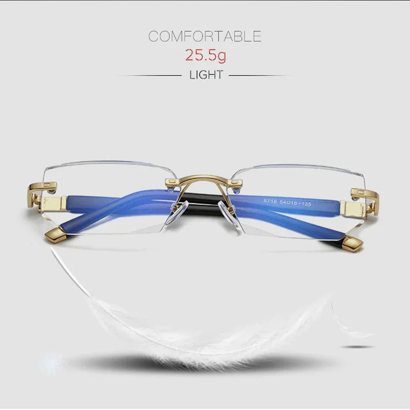 Moderne Gleitsicht-Lesebrille mit Anti-Blaulicht-Technologie; ideale Sehhilfe für klare Nah- und Fernsicht.
