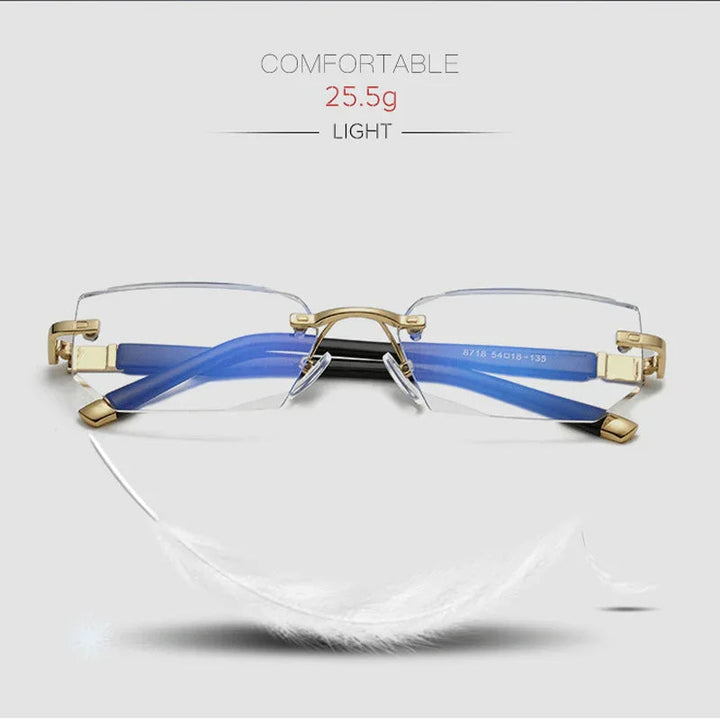 Moderne Gleitsicht-Lesebrille mit Anti-Blaulicht-Technologie; ideale Sehhilfe für klare Nah- und Fernsicht.