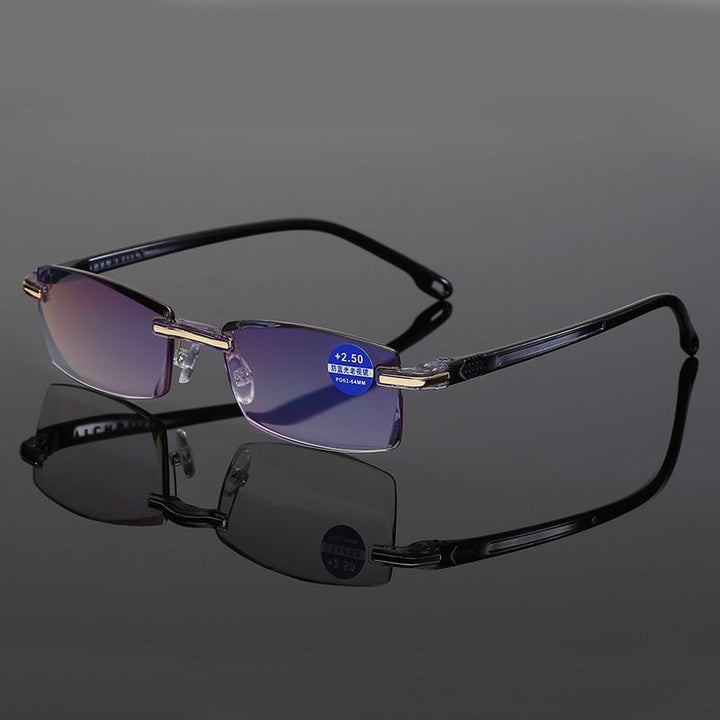 Unisex Gleitsicht-Lesebrille mit Blaulichtfilter & UV-Schutz, ultraleicht für Alltag & Reisen.