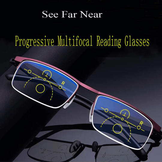 Smarte Unisex Gleitsichtbrille: Photochrom, Blaulichtfilter, UV400 Schutz & Lesebrillenfunktion für den Alltag.