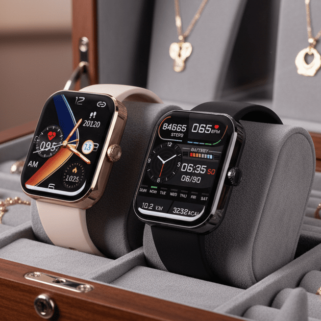Schmerzfreie GlucoWatch Gesundheits-Smartwatch am Handgelenk, misst Glukose, Herzfrequenz & Schlaf.