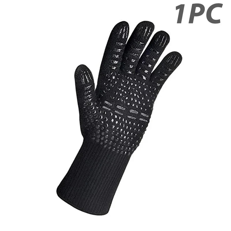 Unisex Grillhandschuh für Hitzeschutz beim BBQ und Backen. Hitzebeständig & rutschfest für sicheres Kochen.