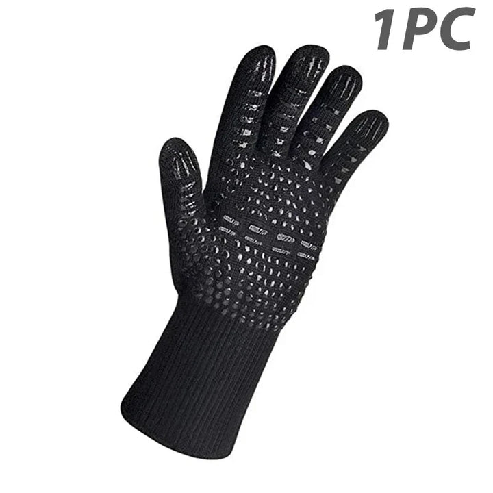 Unisex Grillhandschuh für Hitzeschutz beim BBQ und Backen. Hitzebeständig & rutschfest für sicheres Kochen.