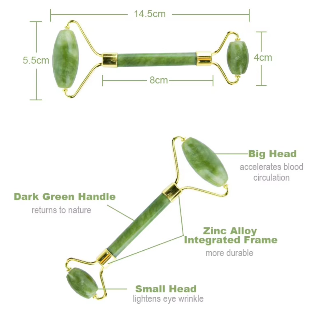 Gua Sha und Jade Roller Set, ein Beauty Tool für umfassende Gesichtspflege & Anti-Aging. Unisex Design.