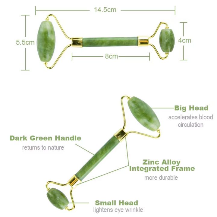 Gua Sha und Jade Roller Set, ein Beauty Tool für umfassende Gesichtspflege & Anti-Aging. Unisex Design.
