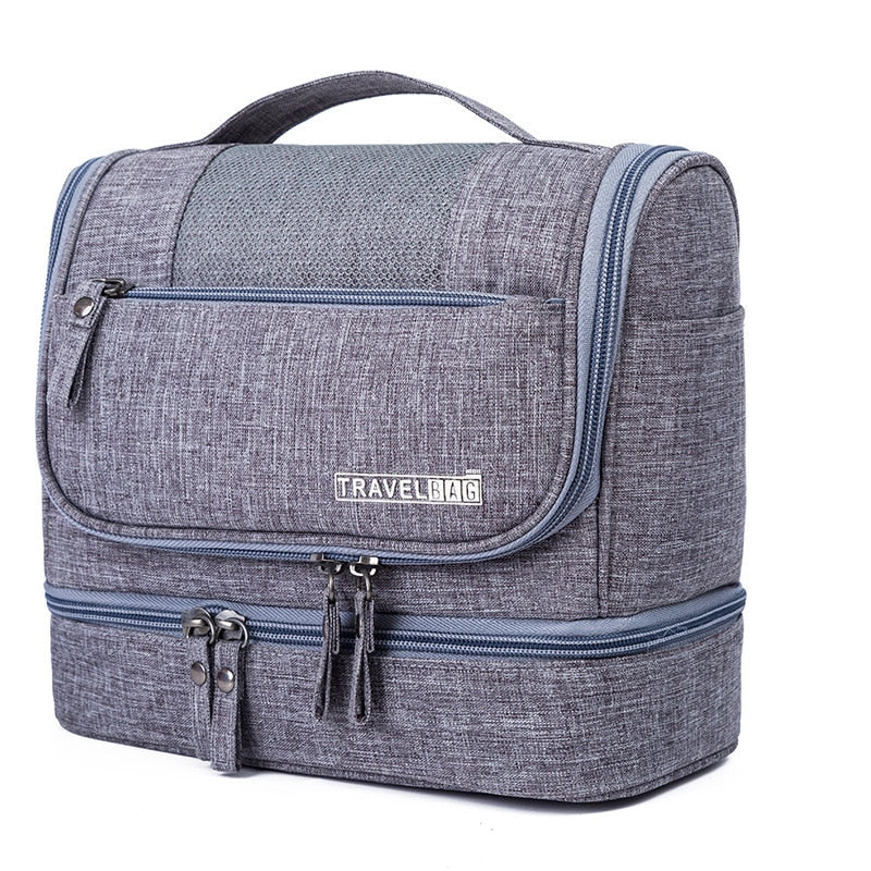 Unisex hängende Kulturtasche aus wasserdichtem Nylon, mit mehreren Fächern, ideal als Reise-Organizer.